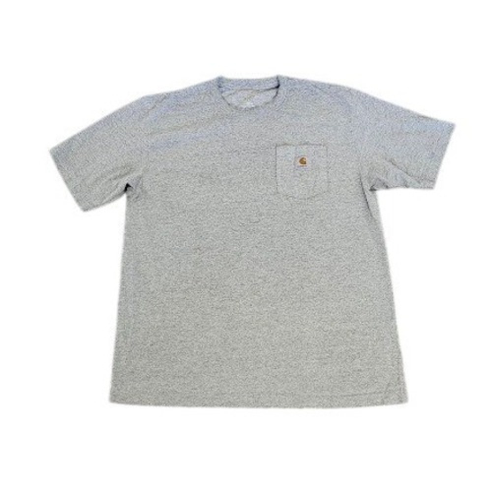 Carhartt T-Shirt Men Large Gray Short Sleeve Workwear Pocket Crew Neck